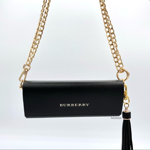 🆕 Burberry Sunglass Case to Crossbody / Shoulder / Clutch Bag Purse, Black New - Picture 5 of 10